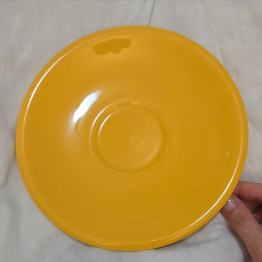 Yellow Stoneware Plate Cottagecore Style Farmhouse French Country Decor Tablewar